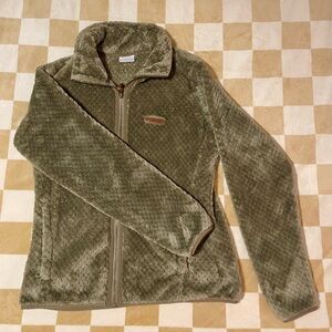 Women’s Olive Green Plush Full-Zip Jacket